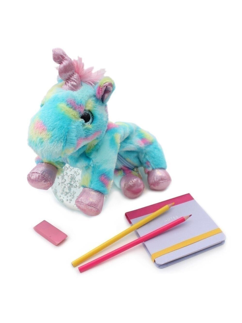 Pen+gear Multi-color Plush 3D Unicorn Pencil Pouch with Zip Compartment